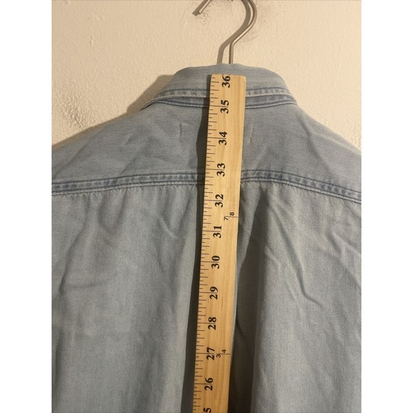 AllSaints Millie Women’s Denim Shirt Dress Sz Small Pearl Snap All Saint (Flaws) - Picture 8 of 11